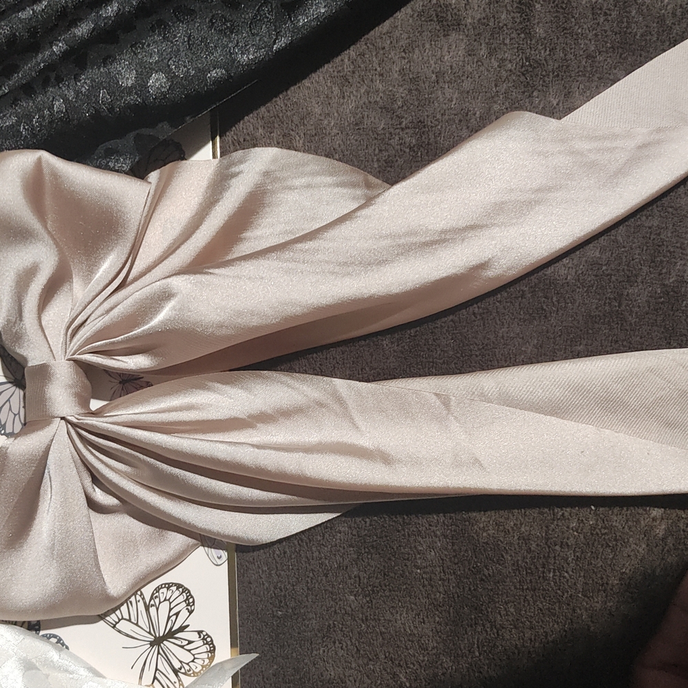Elegant Satin Hair Bows - Black, Cream, and Tan - Picture 7 of 11